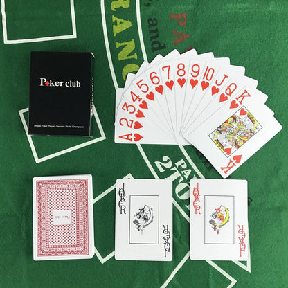 2 PCS/Set Waterproof Plastic Poker Playing Cards 2.48x3.46 Inch Scrub Cards for Texas Hold'em and Baccarat Game Nights, Durable and Easy to Handle Playing Cards