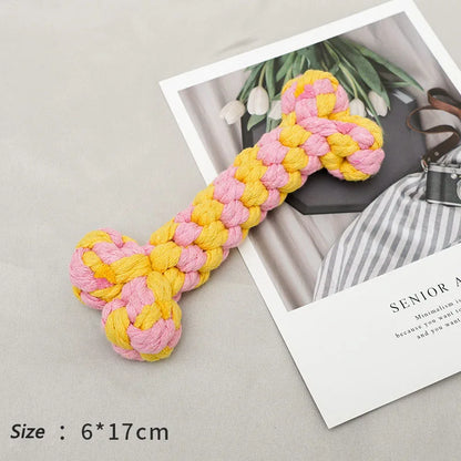 Bite-Resistant Cotton Rope Chew Ball for Small Dogs, Durable Teething Toy, Enhances Dental Health, Ideal for Puppies & Medium Breeds, Indoor & Outdoor Use