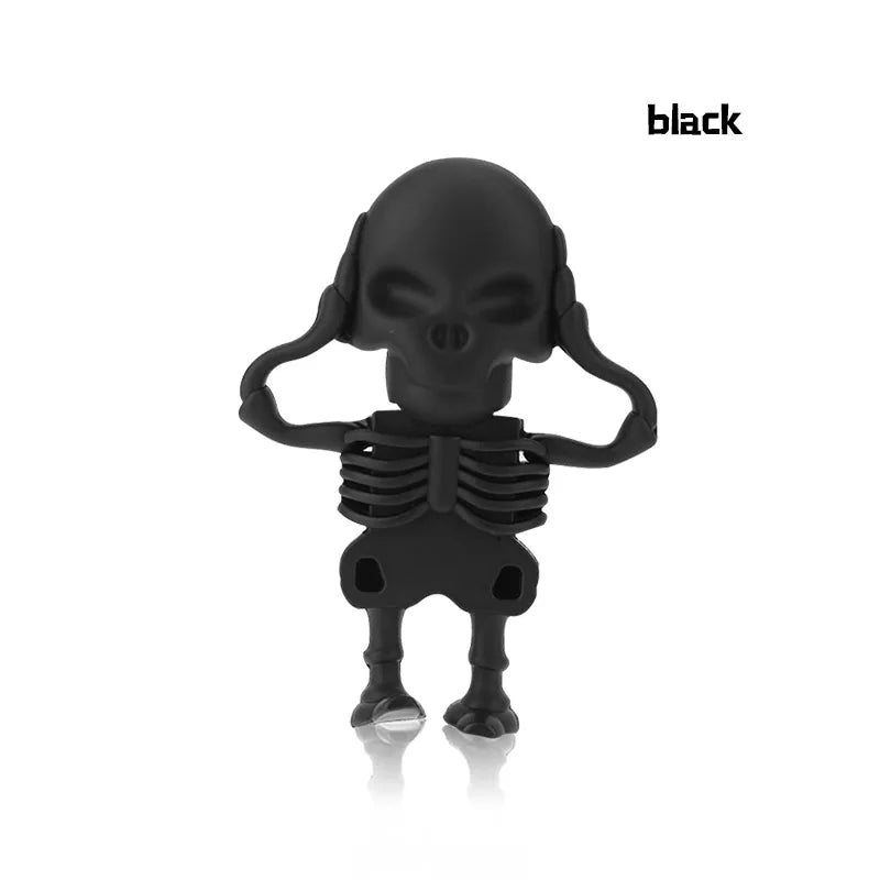 spooky skull usb flash drive | 32gb-128gb memory stick | grim reaper design | silicone material | perfect for horror fans and unique gift ideas