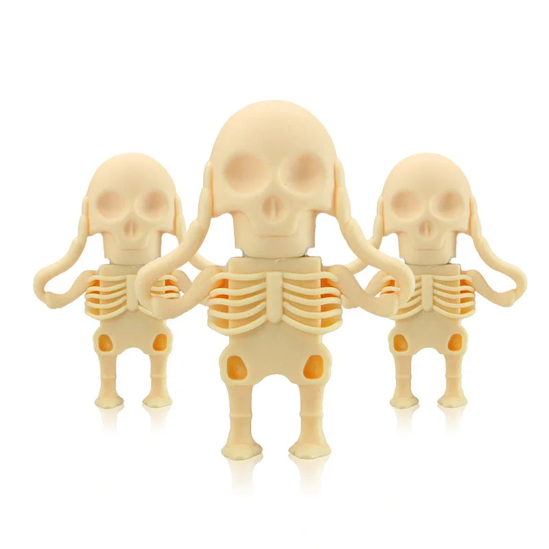 spooky skull usb flash drive | 32gb-128gb memory stick | grim reaper design | silicone material | perfect for horror fans and unique gift ideas