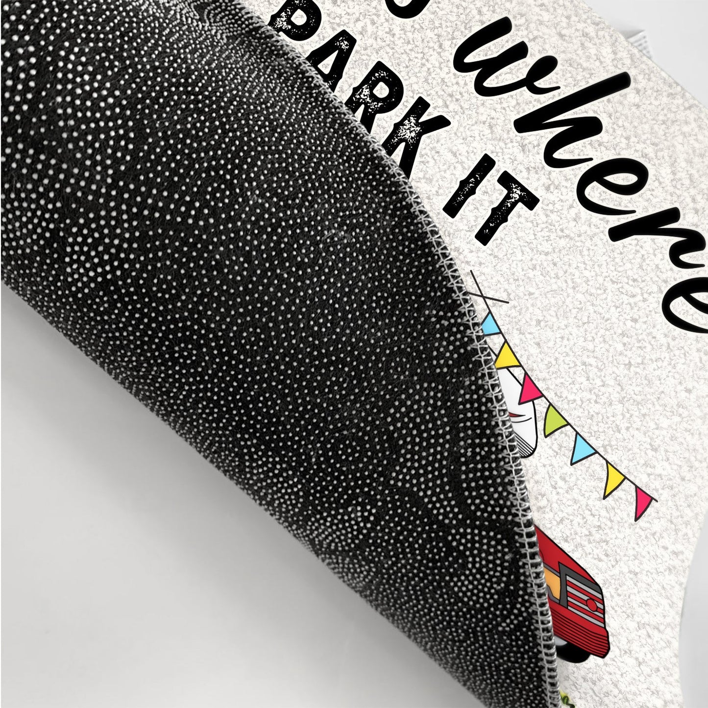 home is where we park it you and me and the dogs doormat - gift for camping lovers - rubber base non-slip welcome mat