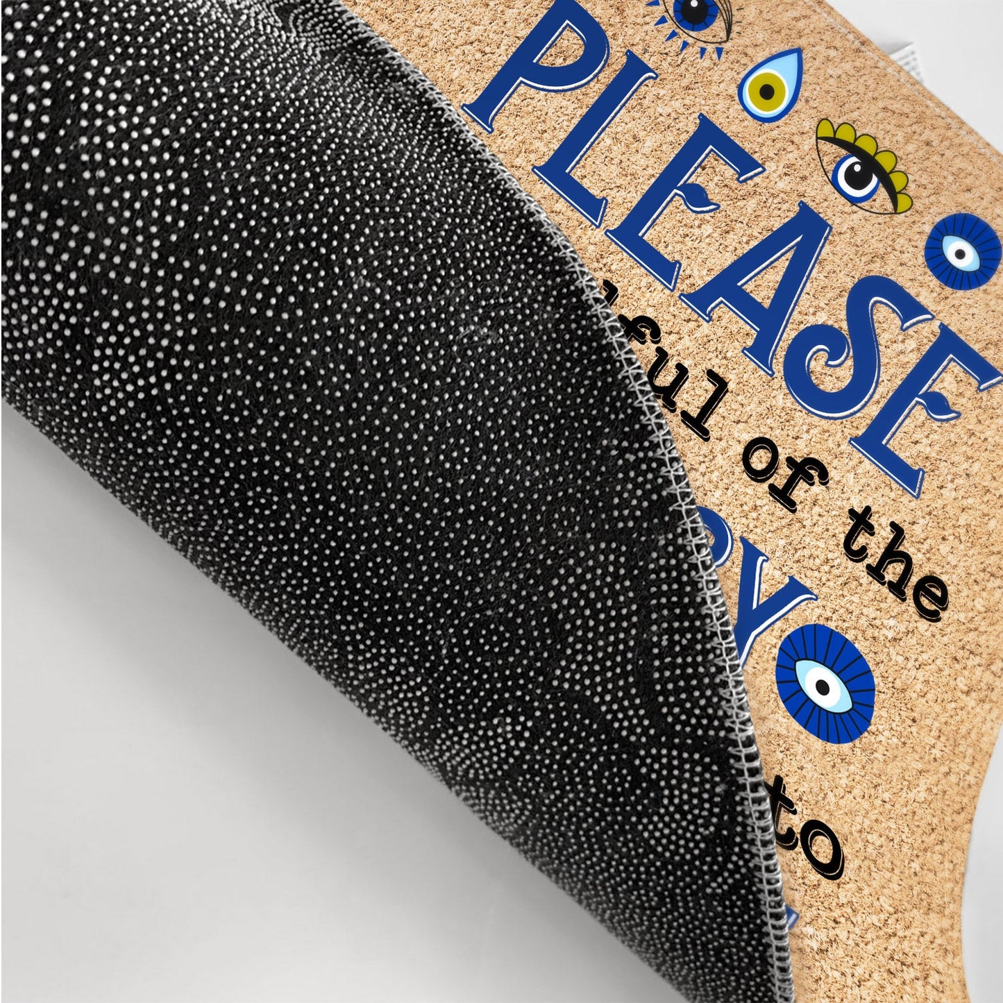 please be mindful of the energy you bring into this space doormat - loving gift for women and yoga lovers - rubber base non-slip welcome mat