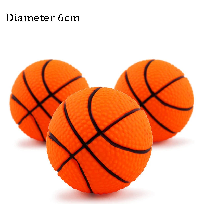 squeaky rubber dog ball toy, durable 6cm chew toy for puppies & small dogs, interactive plastic fetch ball, ideal for training & reducing pet boredom