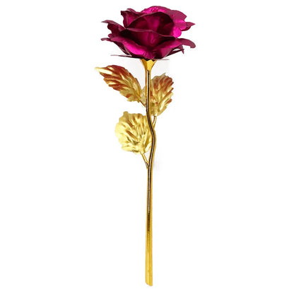 Artificial Gold Rose Flower Gift Box - Handcrafted Decorative Floral Branch for Weddings, Parties, and Celebrations - Perfect for Valentine's, Anniversaries, and Home Décor