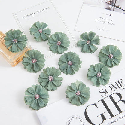 50pcs Pink Silk Daisy Heads Artificial Flowers for Wedding Decorations, DIY Crafts, Party Decor, Christmas Wreaths, Home Decor, and Indoor Use