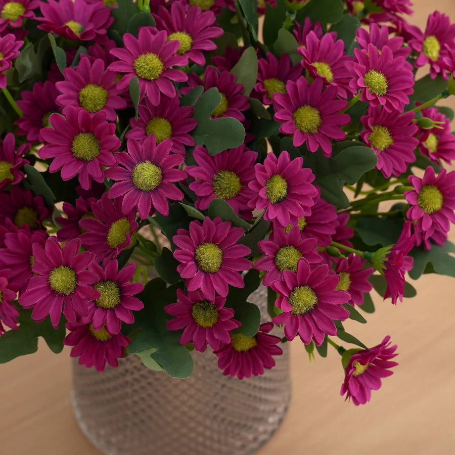 silk daisy artificial flowers bouquet for bridal shower, wedding, home, garden decor, autumn party, outdoor venue embellishment, craft projects, no wilt, easy care