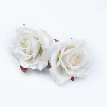 Silk Rose Flower Heads, 100 Pack - Artificial Decoration for Weddings, Parties, Anniversary, Home Décor, Indoor Silk Roses for Baby Shower, Birthday, Bridal Event