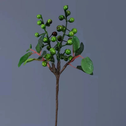 Artificial Flower Bouquet, 5 Pack 25cm Silk Berry Branches for Indoor Decoration, Weddings, Parties, Bridal Showers, Multicolour (Red, Blue, Green, White)