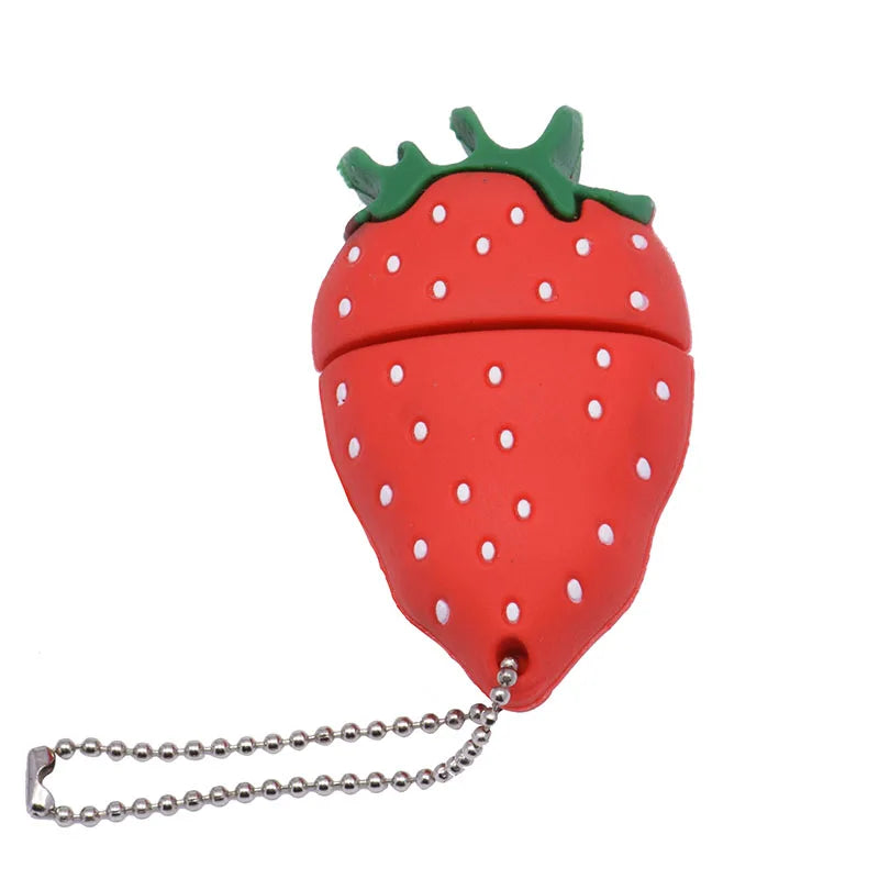 cartoon food usb flash drive 64gb memory stick - fun fruit design avocado, strawberry, banana, pineapple pen drive - creative gift for kids and adults