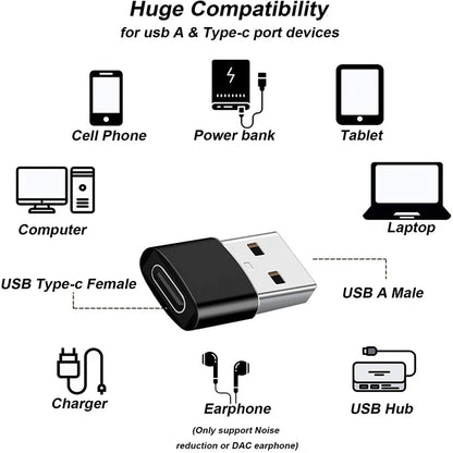 USB 3.0 to USB-C 3.1 Adapter, High-Speed Type-C Female to Type-A Male for Fast Charging, Data Transfer, OTG Converter, CE Certified, Portable Mini Connector, 5V Output
