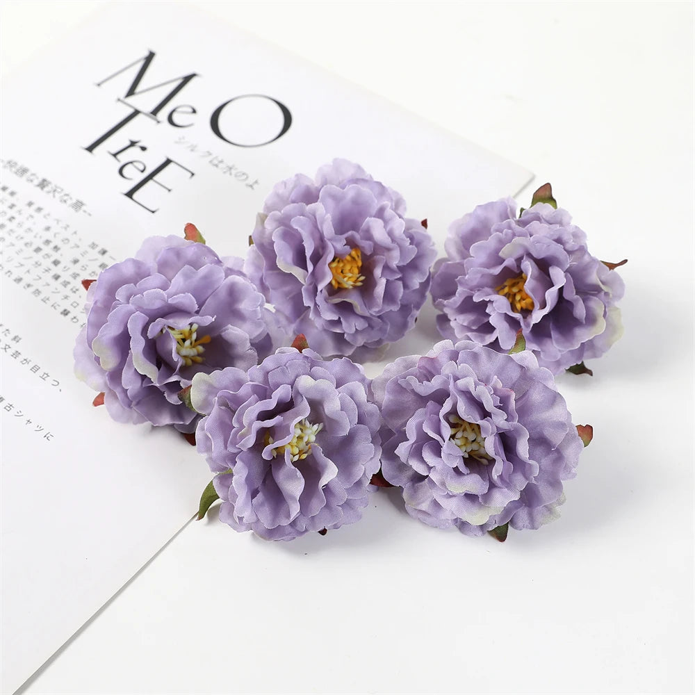 artificial peony flower heads, silk floral decor, wedding, home, events, diy headdress, indoor arrangement, anniversary, party decoration, 10 pack