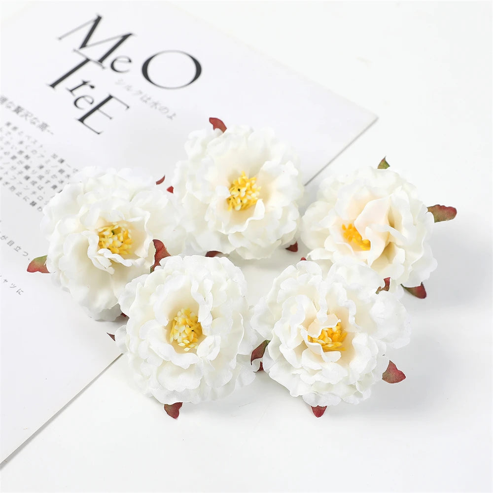 artificial peony flower heads, silk floral decor, wedding, home, events, diy headdress, indoor arrangement, anniversary, party decoration, 10 pack