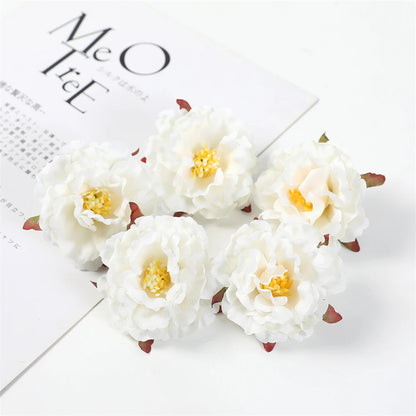 Artificial Peony Flower Heads, Silk Floral Decor, Wedding, Home, Events, DIY Headdress, Indoor Arrangement, Anniversary, Party Decoration, 10 Pack