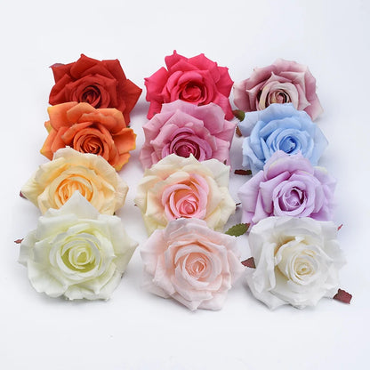 Silk Rose Flower Heads, 100 Pack - Artificial Decoration for Weddings, Parties, Anniversary, Home Décor, Indoor Silk Roses for Baby Shower, Birthday, Bridal Event