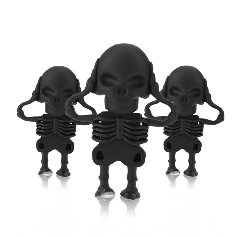 spooky skull usb flash drive | 32gb-128gb memory stick | grim reaper design | silicone material | perfect for horror fans and unique gift ideas