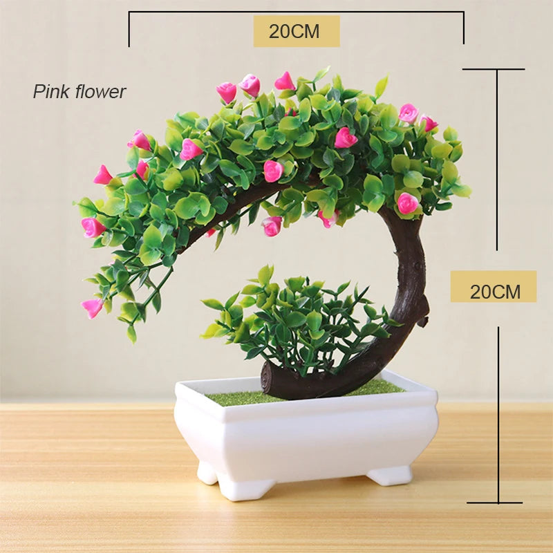 artificial bonsai plant for desktop, office, or window sill | plastic decorative potted plant | ideal for home decor, outdoor exhibitions | natural-looking indoor ornament