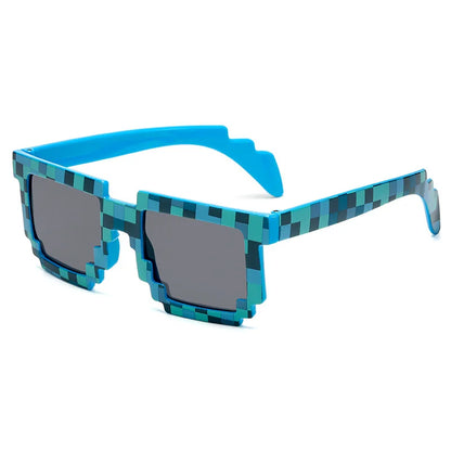 2021 New Fashion Sun Glasses Hot Sale Sunglasses Novelty Creeper Glasses Pixel Eyewear for Boys Girls Funny Mosaic Goggles Trendy Casual Style