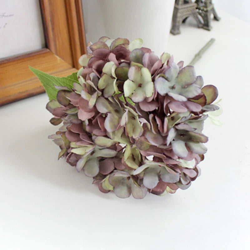 silk hydrangea artificial flower bouquet for home decor, weddings, parties, baby showers, and more - elegant faux floral arrangement for indoor and outdoor use