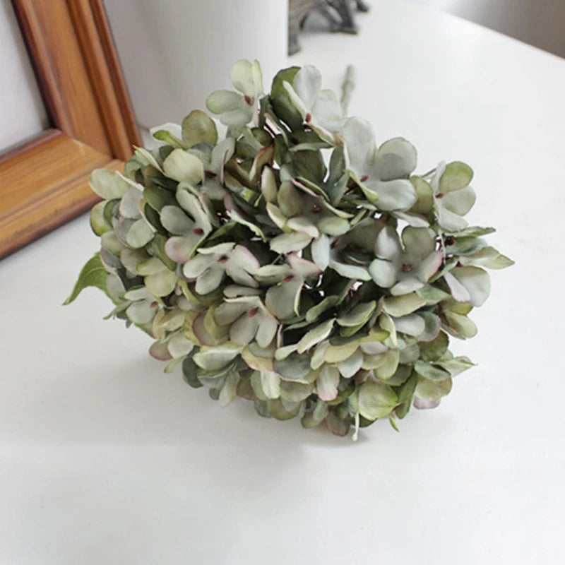 silk hydrangea artificial flower bouquet for home decor, weddings, parties, baby showers, and more - elegant faux floral arrangement for indoor and outdoor use