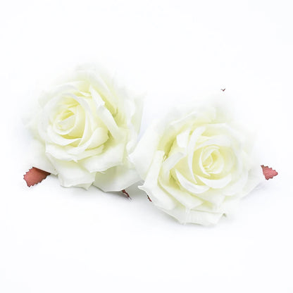 Silk Rose Flower Heads, 100 Pack - Artificial Decoration for Weddings, Parties, Anniversary, Home Décor, Indoor Silk Roses for Baby Shower, Birthday, Bridal Event
