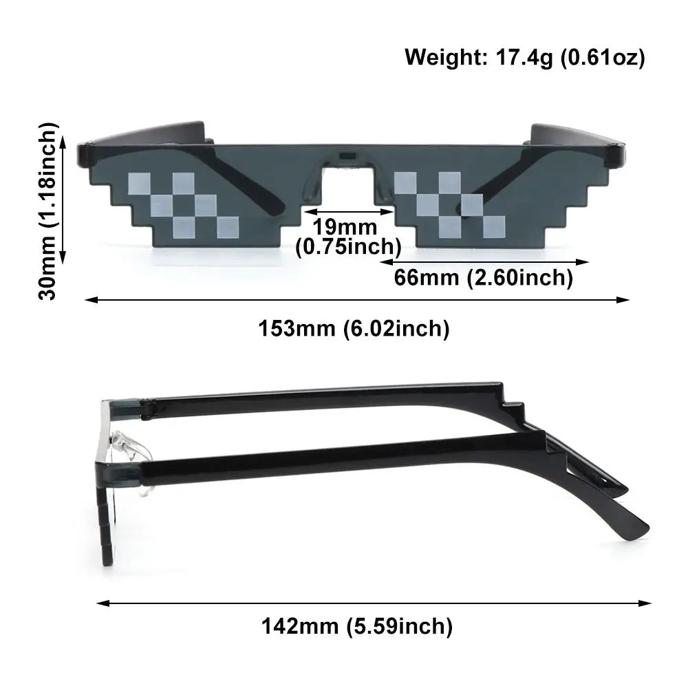 new design funny mosaic sunglasses thug life sun glasses pixel black retro gamer robot eyewear for birthday parties and cosplay favors