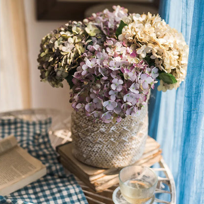 Silk Hydrangea Artificial Flower Bouquet for Home Decor, Weddings, Parties, Baby Showers, and More - Elegant Faux Floral Arrangement for Indoor and Outdoor Use