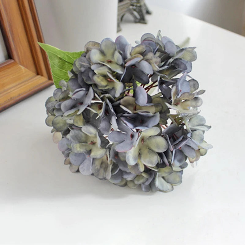 silk hydrangea artificial flower bouquet for home decor, weddings, parties, baby showers, and more - elegant faux floral arrangement for indoor and outdoor use