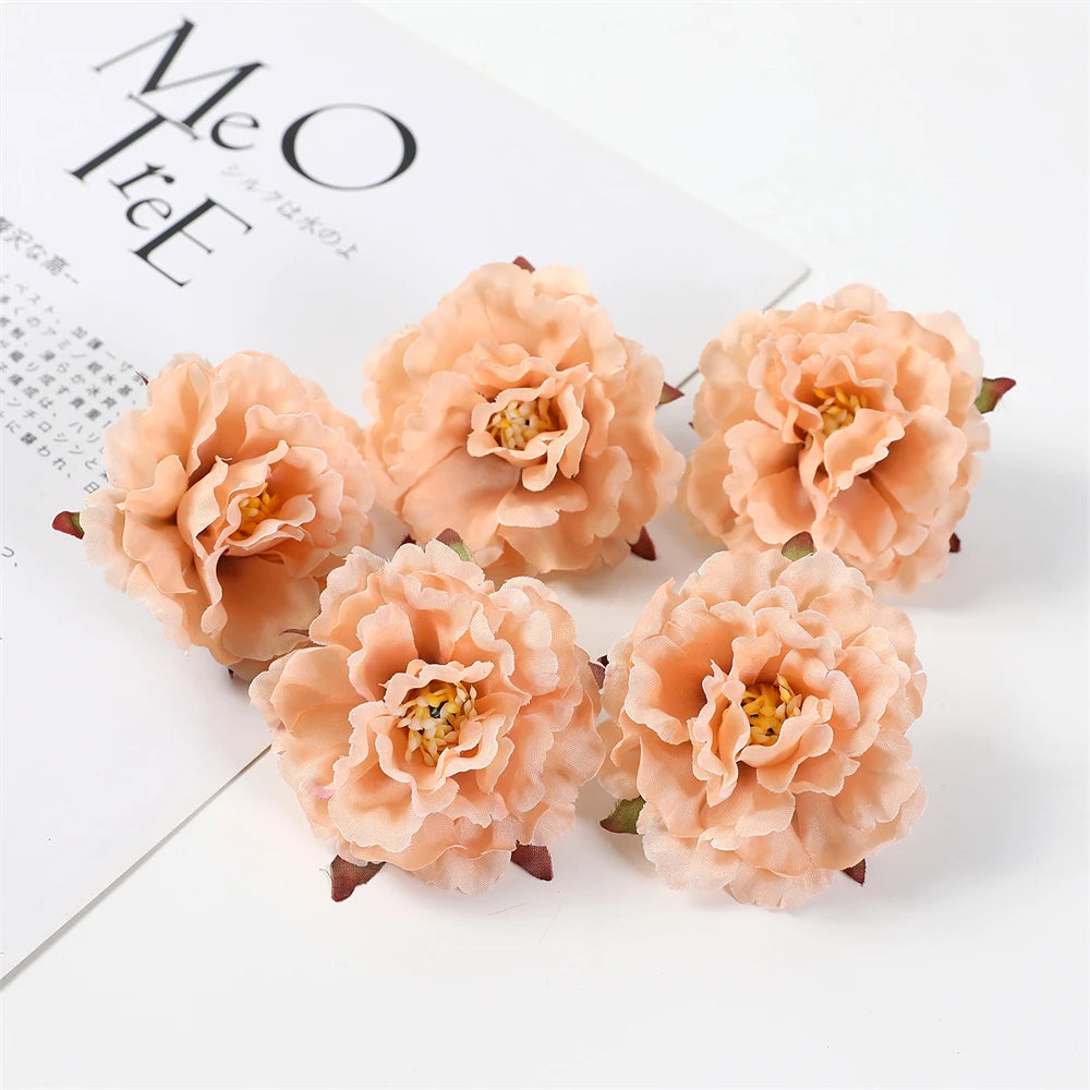 artificial peony flower heads, silk floral decor, wedding, home, events, diy headdress, indoor arrangement, anniversary, party decoration, 10 pack