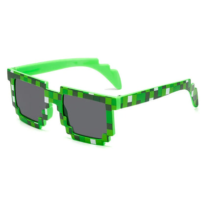 2021 New Fashion Sun Glasses Hot Sale Sunglasses Novelty Creeper Glasses Pixel Eyewear for Boys Girls Funny Mosaic Goggles Trendy Casual Style