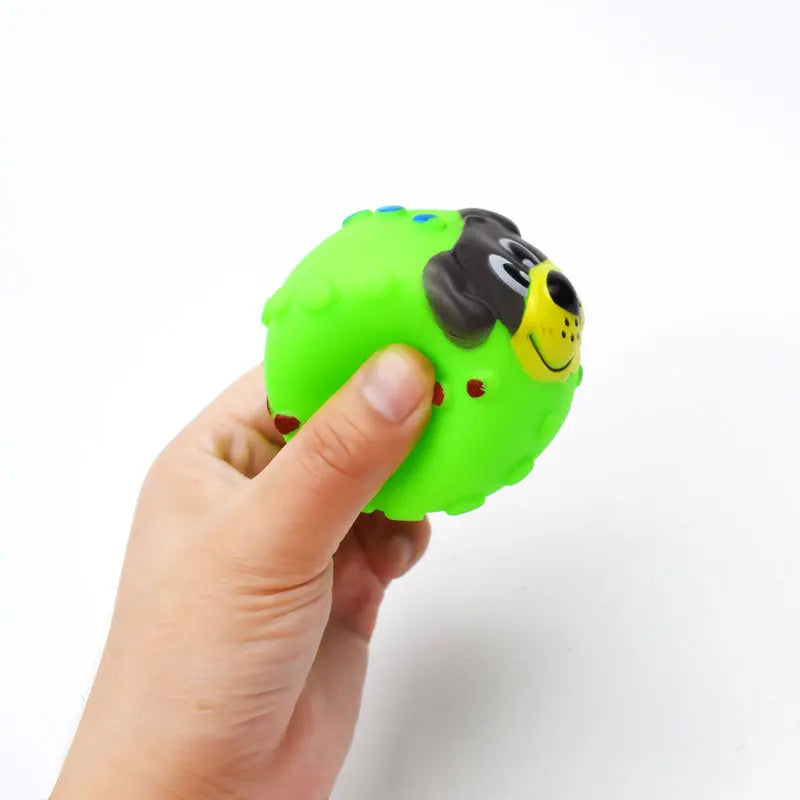 squeaky rubber dog ball toy, durable 6cm chew toy for puppies & small dogs, interactive plastic fetch ball, ideal for training & reducing pet boredom