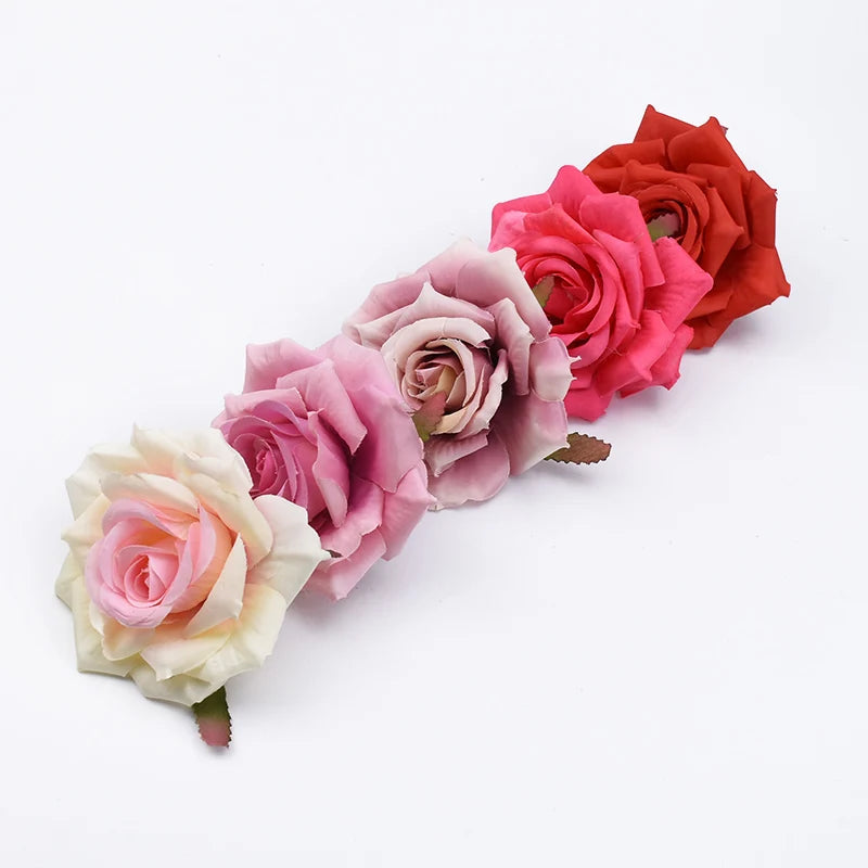 silk rose flower heads, 100 pack - artificial decoration for weddings, parties, anniversary, home décor, indoor silk roses for baby shower, birthday, bridal event