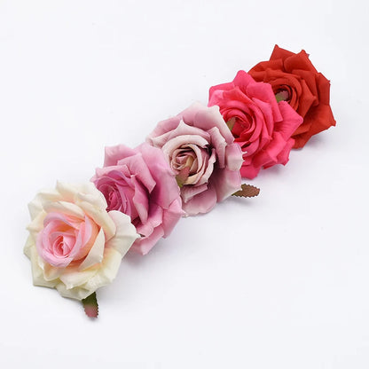 Silk Rose Flower Heads, 100 Pack - Artificial Decoration for Weddings, Parties, Anniversary, Home Décor, Indoor Silk Roses for Baby Shower, Birthday, Bridal Event