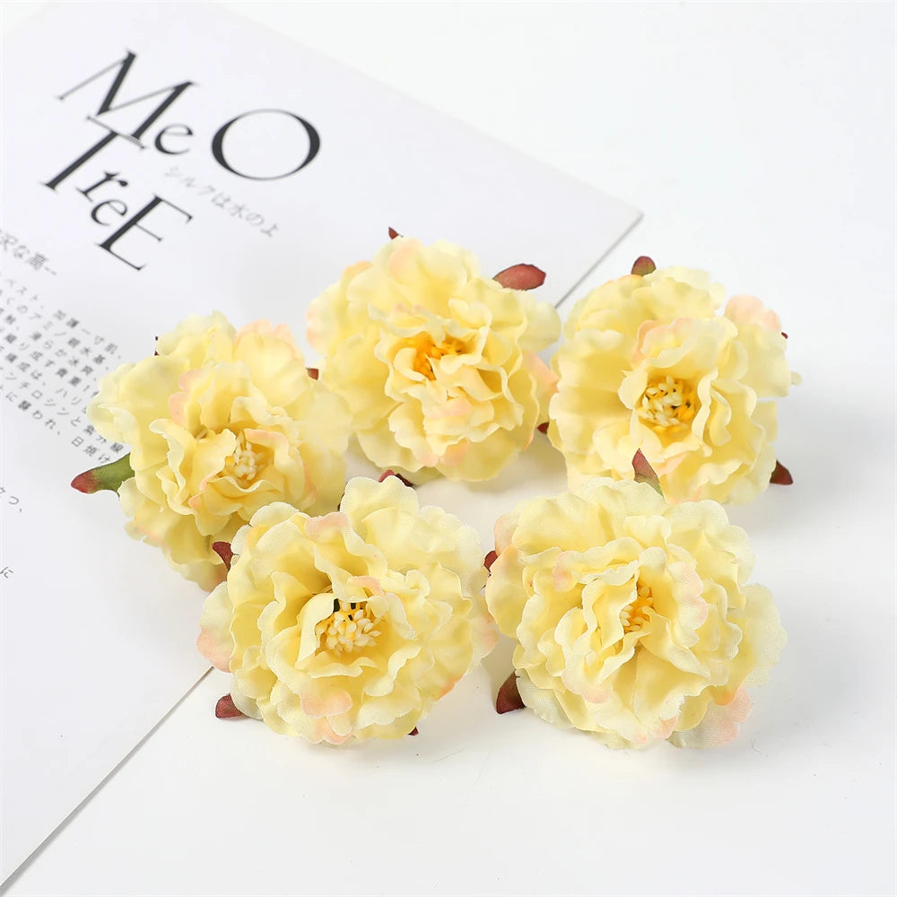 artificial peony flower heads, silk floral decor, wedding, home, events, diy headdress, indoor arrangement, anniversary, party decoration, 10 pack