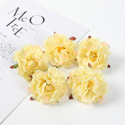 Artificial Peony Flower Heads, Silk Floral Decor, Wedding, Home, Events, DIY Headdress, Indoor Arrangement, Anniversary, Party Decoration, 10 Pack