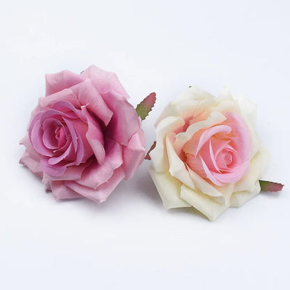 Silk Rose Flower Heads, 100 Pack - Artificial Decoration for Weddings, Parties, Anniversary, Home Décor, Indoor Silk Roses for Baby Shower, Birthday, Bridal Event