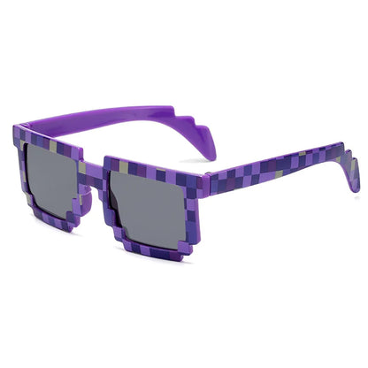 2021 New Fashion Sun Glasses Hot Sale Sunglasses Novelty Creeper Glasses Pixel Eyewear for Boys Girls Funny Mosaic Goggles Trendy Casual Style