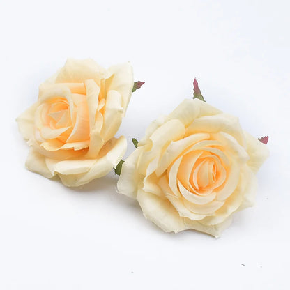 Silk Rose Flower Heads, 100 Pack - Artificial Decoration for Weddings, Parties, Anniversary, Home Décor, Indoor Silk Roses for Baby Shower, Birthday, Bridal Event