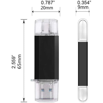 "3-in-1 USB 3.0 & Type C OTG Flash Drive, 32GB-512GB High-Speed Metal USB Stick, Multifunctional Pen Drive for PC, Smartphone & Tablet"
