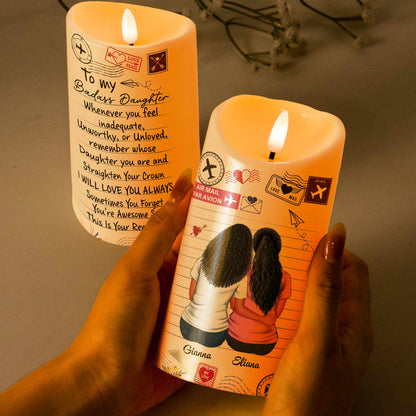I'll Love You Always - Personalized LED Candle for Daughters, Flameless Flickering Light, Safe for Kids, 3x6 and 3x7.8 Inches, Perfect Gift for Birthdays and Special Occasions