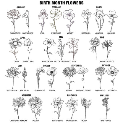 Birth Month Flowers Sketch Girl Tumbler 40oz With Straw - Bloom Where You're Planted, Floral Design, Gift for Women, Mothers, Daughters, Eco-Friendly, Insulated Drinkware
