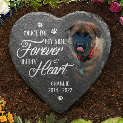 Loss Of Dog - Personalized Custom Pet Memorial Stone for Garden or Walkway, Hard Slate Keepsake, 6x6 or 8x8 Inch, Water Resistant Print
