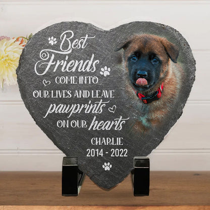 Loss Of Dog - Personalized Custom Pet Memorial Stone for Garden or Walkway, Hard Slate Keepsake, 6x6 or 8x8 Inch, Water Resistant Print