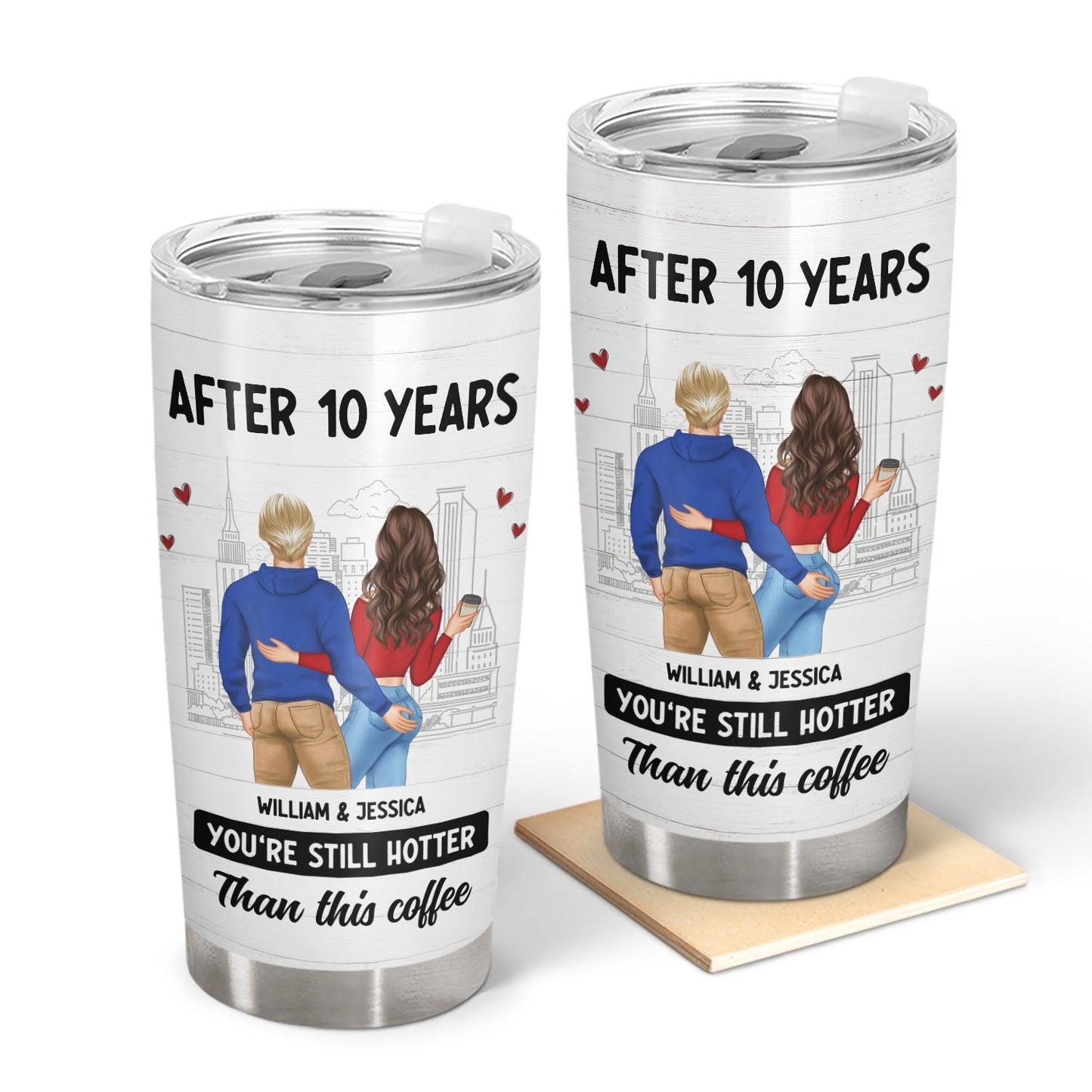 couple after years hotter than this coffee tumbler - gift for couples - insulated travel mug - 20 oz stainless steel coffee cup