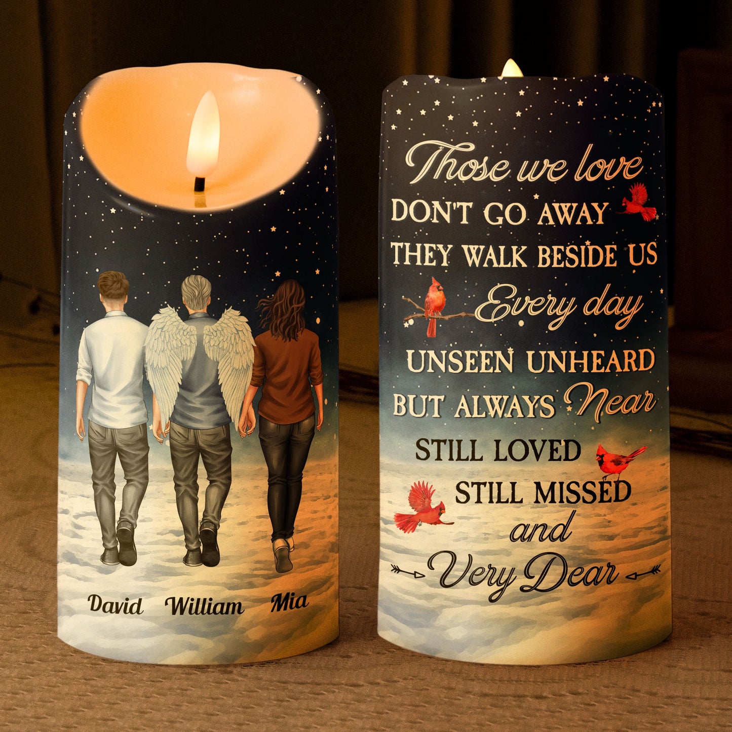 memorial candle those we love don't go away - led tribute candle for comfort and remembrance