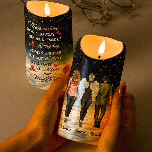 Memorial Candle Those We Love Don't Go Away - LED Tribute Candle for Comfort and Remembrance