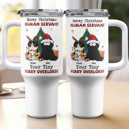 Personalized 40oz Tumbler With Straw - Meowy Christmas Gift For Cat Lovers
