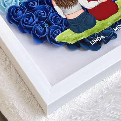 Mother & Daughter Forever Linked Together - Flower Shadow Box Keepsake Decor