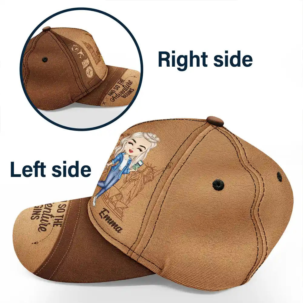 just a girl boy loves traveling classic cap for men and women, adjustable travel hat, breathable polyester cotton, perfect gift for adventurers and wanderlust enthusiasts