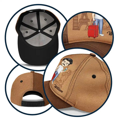 Just A Girl Boy Loves Traveling Classic Cap for Men and Women, Adjustable Travel Hat, Breathable Polyester Cotton, Perfect Gift for Adventurers and Wanderlust Enthusiasts