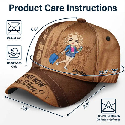 Just A Girl Boy Loves Traveling Classic Cap for Men and Women, Adjustable Travel Hat, Breathable Polyester Cotton, Perfect Gift for Adventurers and Wanderlust Enthusiasts